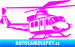Samolepka Vrtulník 010 pravá helikoptéra Fluorescentní růžová