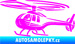 Samolepka Vrtulník 012 levá helikoptéra Fluorescentní růžová