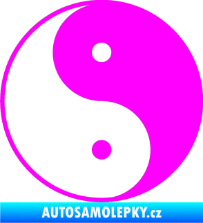 Samolepka Yin yang - logo JIN a JANG Fluorescentní růžová