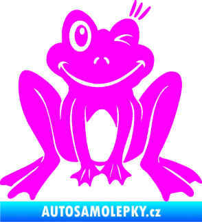 Samolepka Žába 010 pravá mrkající Fluorescentní růžová