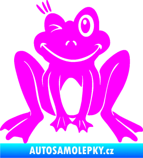 Samolepka Žába 010 levá mrkající Fluorescentní růžová