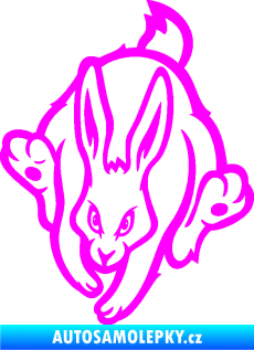 Samolepka Zajíc 002 levá  Fluorescentní růžová