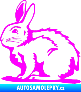 Samolepka Zajíček 001 levá Fluorescentní růžová