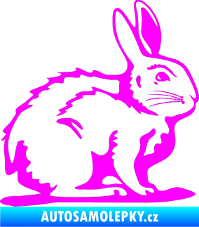 Samolepka Zajíček 001 pravá Fluorescentní růžová