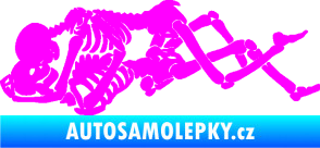Samolepka Zamilované kostry 001 levá láska až za hrob Fluorescentní růžová