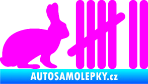Samolepka Zářezy 003 zajíc Fluorescentní růžová
