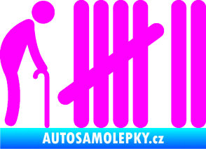 Samolepka Zářezy 005  Fluorescentní růžová