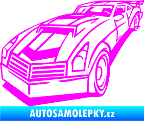 Samolepka Závodní auto 003 levá Fluorescentní růžová