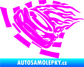 Samolepka Závodní auto 004 levá Fluorescentní růžová