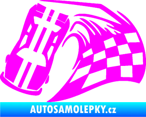 Samolepka Závodní auto 005 levá Fluorescentní růžová