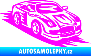 Samolepka Závodní auto 006 pravá Fluorescentní růžová