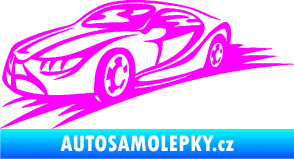 Samolepka Závodní auto 007 levá Fluorescentní růžová