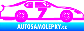 Samolepka Závodní auto 008 Fluorescentní růžová