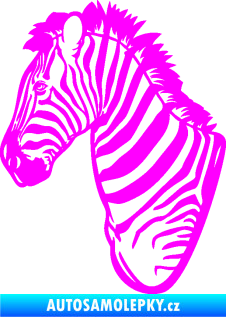 Samolepka Zebra 001 levá hlava Fluorescentní růžová
