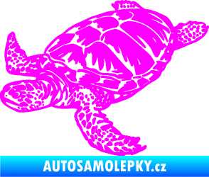 Samolepka Želva 005 levá Fluorescentní růžová