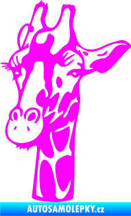 Samolepka Žirafa 001 levá Fluorescentní růžová