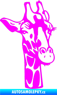 Samolepka Žirafa 001 pravá Fluorescentní růžová