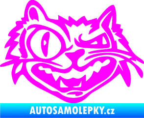 Samolepka Zlý kocour levá Fluorescentní růžová