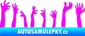 Samolepka Zombie 002 levá mrtví vylézají z hrobu Fluorescentní růžová