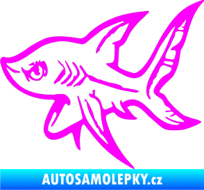Samolepka Žralok 001 levá Fluorescentní růžová