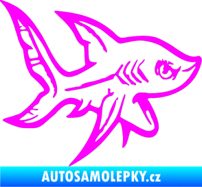 Samolepka Žralok 001 pravá Fluorescentní růžová