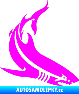 Samolepka Žralok 005 pravá Fluorescentní růžová