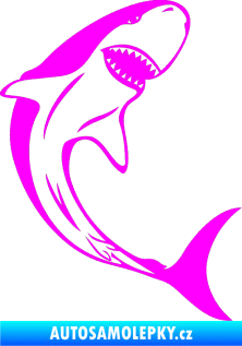 Samolepka Žralok 010 pravá Fluorescentní růžová