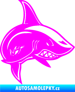 Samolepka Žralok 013 pravá Fluorescentní růžová