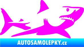 Samolepka Žralok 015 pravá Fluorescentní růžová