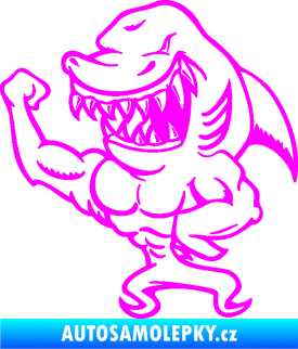 Samolepka Žralok 016 levá svalovec Fluorescentní růžová