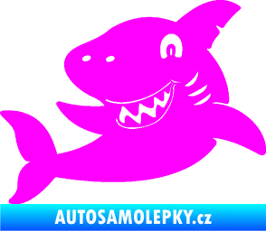 Samolepka Žralok 019 levá Fluorescentní růžová