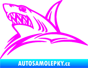 Samolepka Žralok 020 levá v moři Fluorescentní růžová