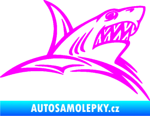 Samolepka Žralok 020 pravá v moři Fluorescentní růžová