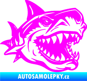 Samolepka Žralok 021 pravá Fluorescentní růžová