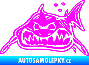 Samolepka Žralok levá Fluorescentní růžová