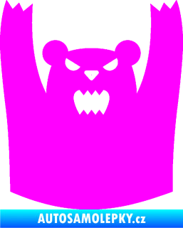 Samolepka Zuřivý medvěd Fluorescentní růžová