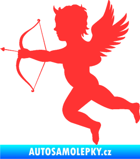 Samolepka Amor 001 levá cupid andílek světle červená