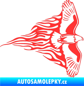 Samolepka Animal flames 019 pravá letící orel světle červená