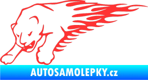 Samolepka Animal flames 020 levá puma světle červená