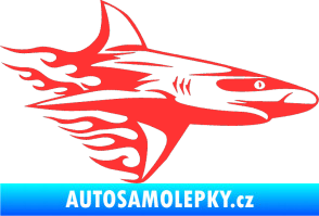 Samolepka Animal flames 031 pravá žralok světle červená