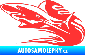 Samolepka Animal flames 037 levá žralok světle červená