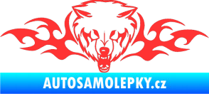 Samolepka Animal flames 038 levá  vlk světle červená