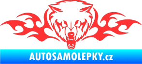 Samolepka Animal flames 038 pravá vlk světle červená