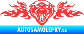 Samolepka Animal flames 058 levá vlk světle červená