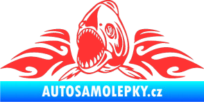 Samolepka Animal flames 063 levá  piraňa světle červená