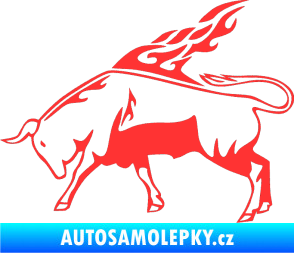 Samolepka Animal flames 067 levá býk světle červená