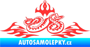 Samolepka Animal flames 070 pravá zmije světle červená