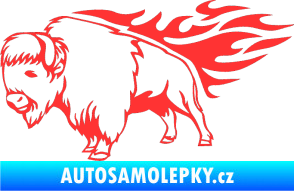 Samolepka Animal flames 077 levá býk světle červená