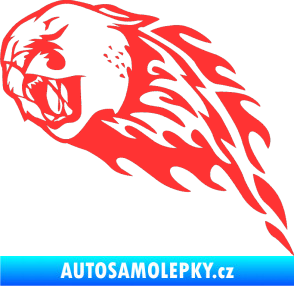 Samolepka Animal flames 083 levá puma světle červená