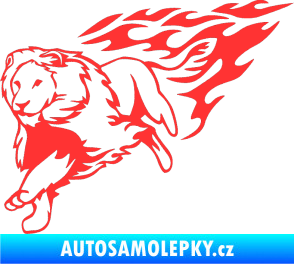 Samolepka Animal flames 087 levá lev světle červená